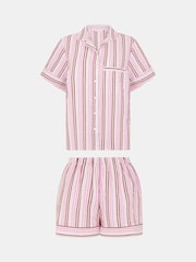 Accessorize Pink Stripe Seersucker Short Pyjamas Set - Image 4 of 4