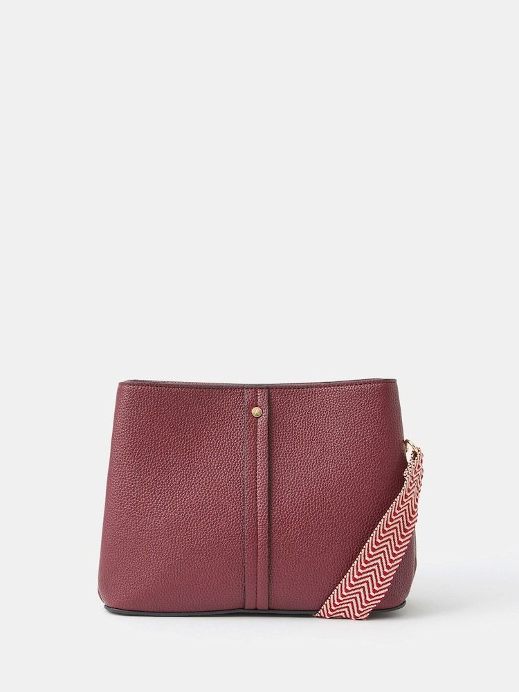 Accessorize Red Webbing Strap Cross-Body Bag - Image 1 of 2
