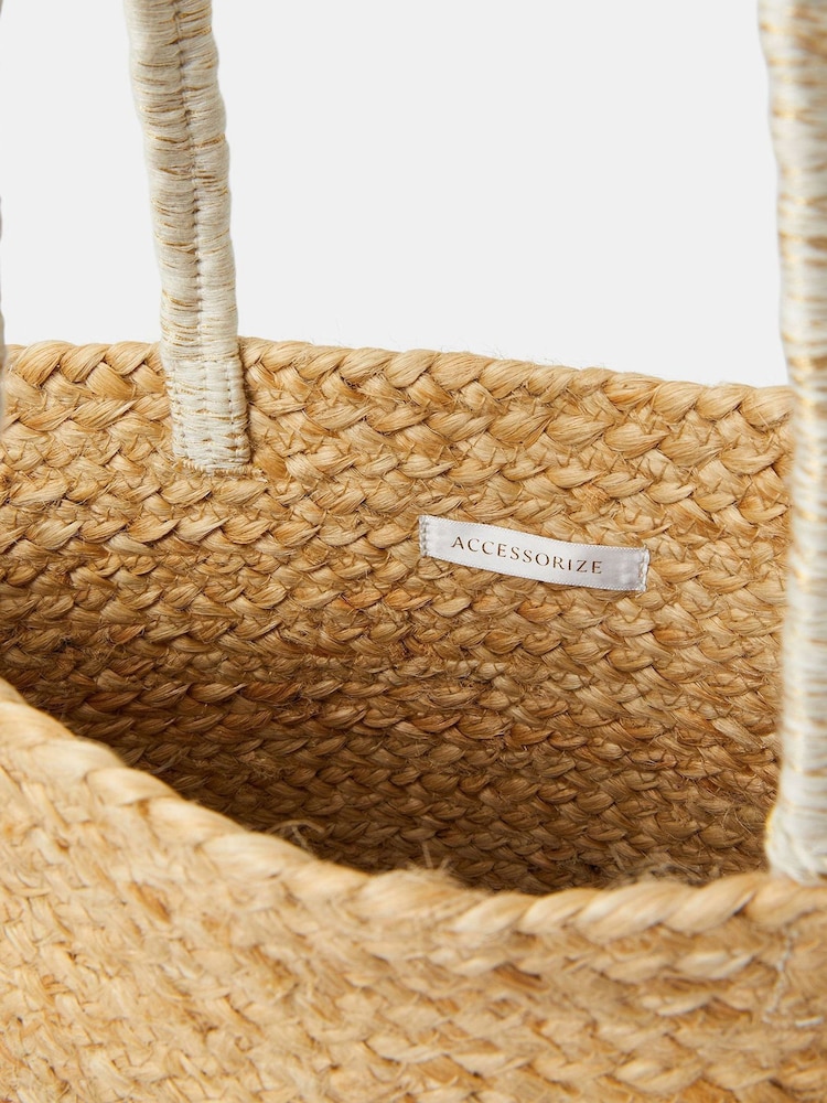 Accessorize Natural Mrs Jute Beach Bag - Image 2 of 3 Accessorize Natural Mrs Jute Beach Bag - Image 2 of 3