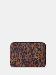 Accessorize Natural Leopard Print Laptop Case - Image 1 of 1