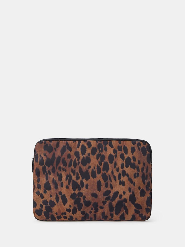Accessorize Natural Leopard Print Laptop Case - Image 1 of 1