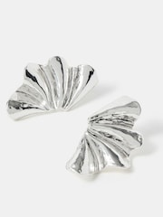 Accessorize Silver Tone Fan Stud Earrings - Image 1 of 1