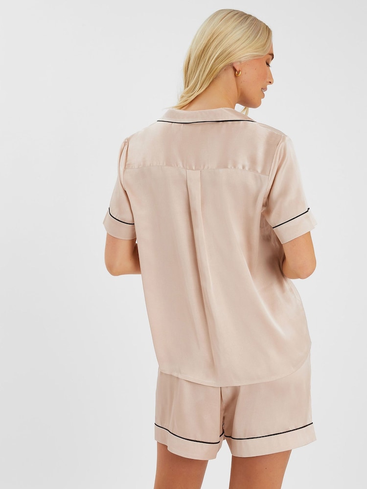Accessorize Brown Satin Short Pyjamas Set - Image 2 of 3