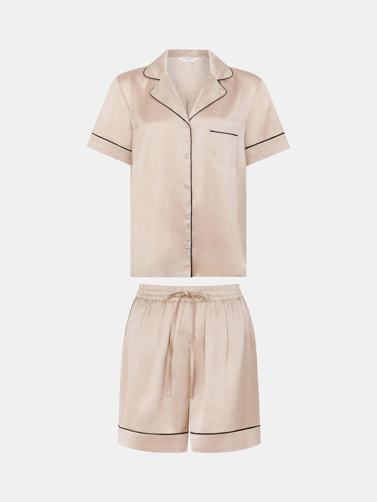 Accessorize Brown Satin Short Pyjamas Set - Image 3 of 3 Accessorize Brown Satin Short Pyjamas Set - Image 3 of 3