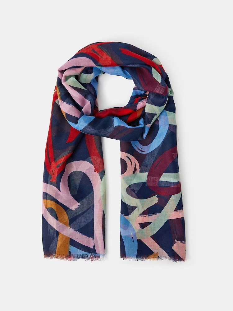 Accessorize Black Lightweight Heart Print Scarf - Image 1 of 1
