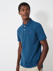 Crew Clothing Blue Classic Pique Polo Shirt - Image 1 of 5