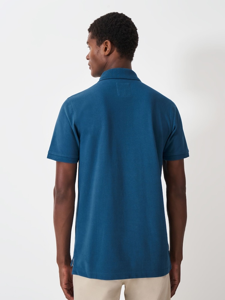 Crew Clothing Blue Classic Pique Polo Shirt - Image 2 of 5