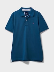 Crew Clothing Blue Classic Pique Polo Shirt - Image 5 of 5