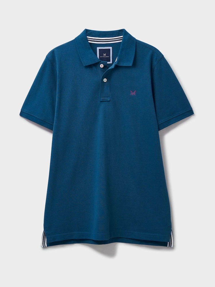 Crew Clothing Blue Classic Pique Polo Shirt - Image 5 of 5