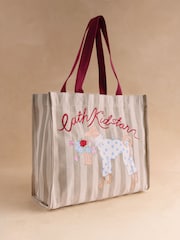 Cath Kidston Green Dog Stripe Print Large Tote - Image 6 of 8