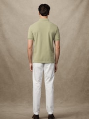 Hackett Classic Fit Green Short Sleeve Madras Trim Polo Shirt - Image 5 of 6