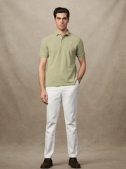 Hackett Classic Fit Green Short Sleeve Madras Trim Polo Shirt - Image 6 of 6