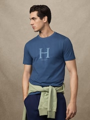 Hackett Classic Fit Blue Heritage Graphic Print T-Shirt - Image 1 of 6