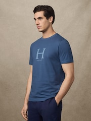 Hackett Classic Fit Blue Heritage Graphic Print T-Shirt - Image 4 of 6