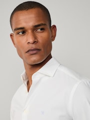 Hacket Tailored Fit Blue Garment Dyed Poplin Shirt - Image 3 of 6