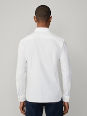 Hacket Tailored Fit Blue Garment Dyed Poplin Shirt - Image 4 of 6