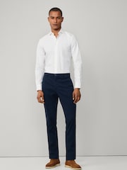 Hacket Tailored Fit Blue Garment Dyed Poplin Shirt - Image 6 of 6