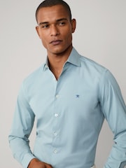Hacket Tailored Fit Blue Garment Dyed Poplin Shirt - Image 1 of 6