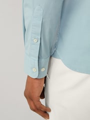 Hacket Tailored Fit Blue Garment Dyed Poplin Shirt - Image 5 of 6