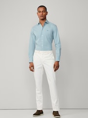 Hacket Tailored Fit Blue Garment Dyed Poplin Shirt - Image 6 of 6