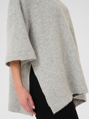 Kaffe Loose Fit Grey KAniel 3/4 Sleeve Jumper - Image 4 of 6