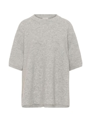 Kaffe Loose Fit Grey KAniel 3/4 Sleeve Jumper - Image 5 of 6