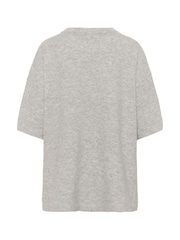 Kaffe Loose Fit Grey KAniel 3/4 Sleeve Jumper - Image 6 of 6