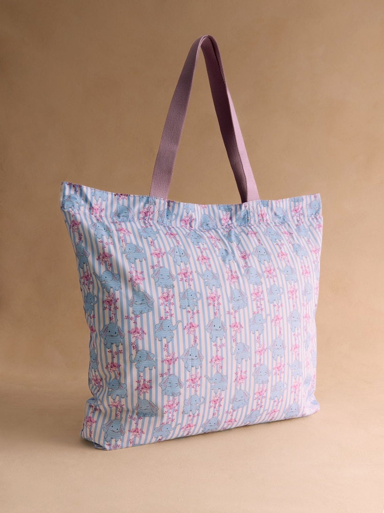 Cath Kidston Blue Nana Elephant Print Large Foldaway Tote Bag - Image 1 of 3