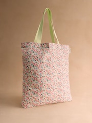 Cath Kidston Yellow Queen Ditsy Print Foldaway Tote Bag - Image 1 of 3