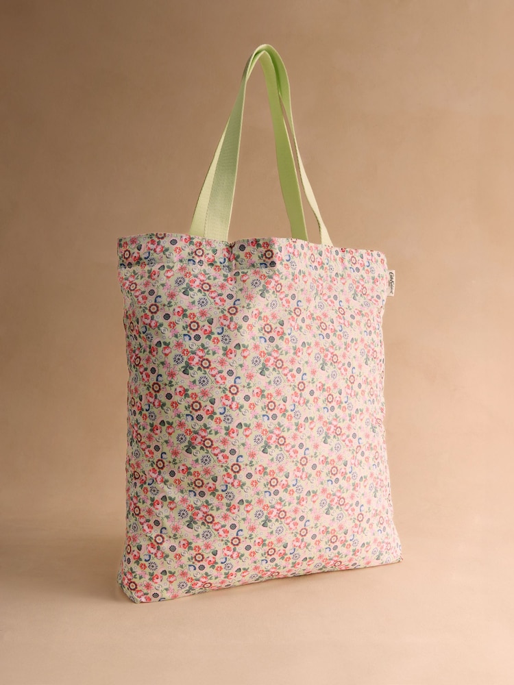 Cath Kidston Yellow Queen Ditsy Print Foldaway Tote Bag - Image 1 of 3