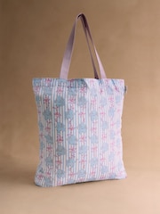 Cath Kidston Blue Nana Elephant Print Folded Tote Bag - Image 1 of 3