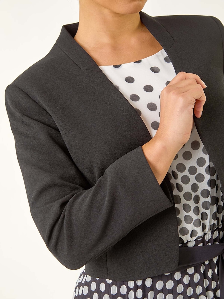 Roman Black Petite Stretch Bolero Jacket - Image 5 of 5