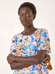 Roman Blue Abstract Print Tunic Top - Image 1 of 5