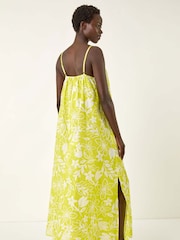 Verde - Maxi dress com alças e estampa floral romana - Imagem 3 de 5