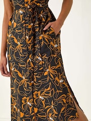 Vestido midi com cinto e estampa floral romana - Imagem 5 de 5