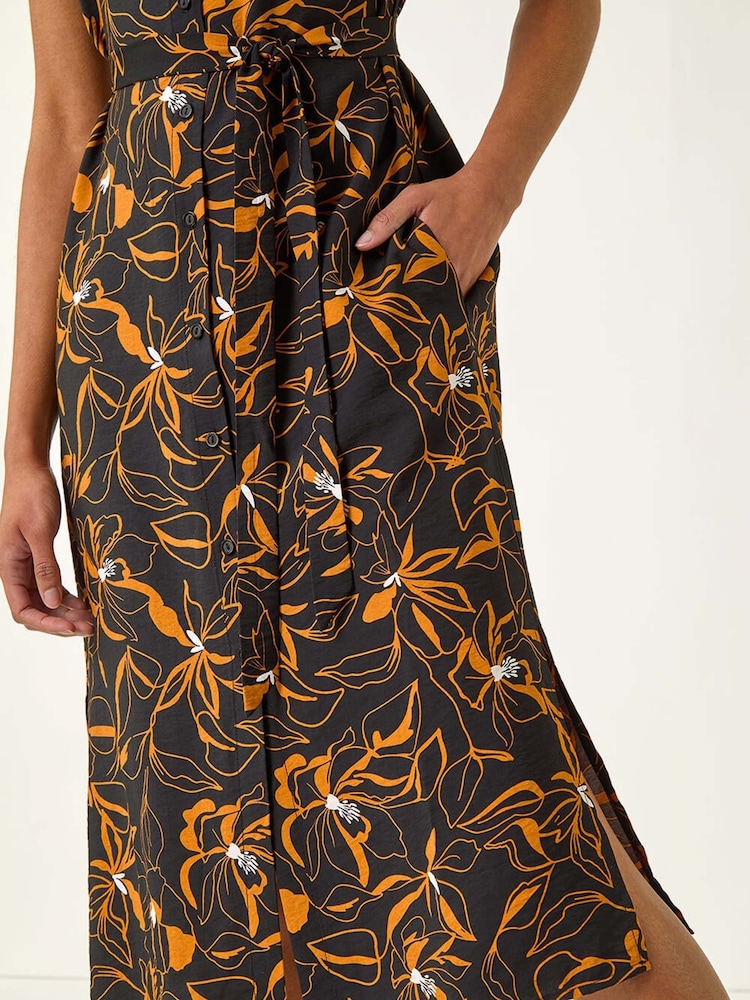 Vestido midi com cinto e estampa floral romana - Imagem 5 de 5
