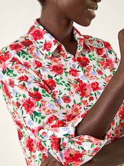 Roman Red Floral Print Collared Tab Sleeve Shirt - Image 5 of 5