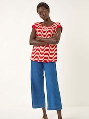 Roman Wave Print Shell Blouse - Imagem 2 de 5