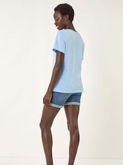 Roman Blue Floral Print Pearl Detail T-Shirt - Image 3 of 5