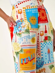 Roman Multi Sunshine Print Wide Leg Palazzo Trousers - Image 5 of 5