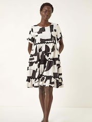 Roman Black Ric Rac Print Smock Dress - Image 1 of 5