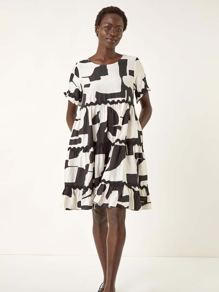 Roman Black Ric Rac Print Smock Dress - Image 1 of 5
