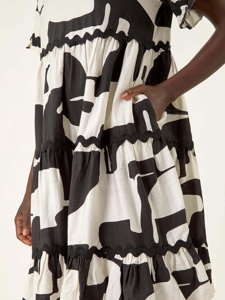 Roman Black Ric Rac Print Smock Dress - Image 5 of 5