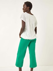 Branco - Blusa Roman Burnout com bainha bolha - Imagem 3 de 5
