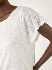 Branco - Blusa Roman Burnout com bainha bolha - Imagem 5 de 5