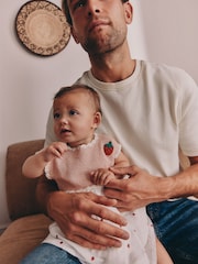 Pink Strawberry Crochet Baby Knitted Twofer Dress (0mths-2yrs) - Image 2 of 4