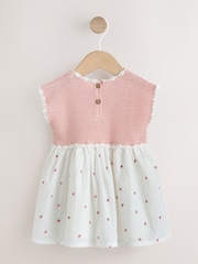 Pink Strawberry Crochet - Rochie Bebeluși tricotată Twofer (0m-2ani) - Imaginea 6 din 10