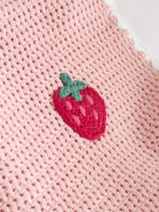 Pink Strawberry Crochet - Rochie Bebeluși tricotată Twofer (0m-2ani) - Imaginea 8 din 10