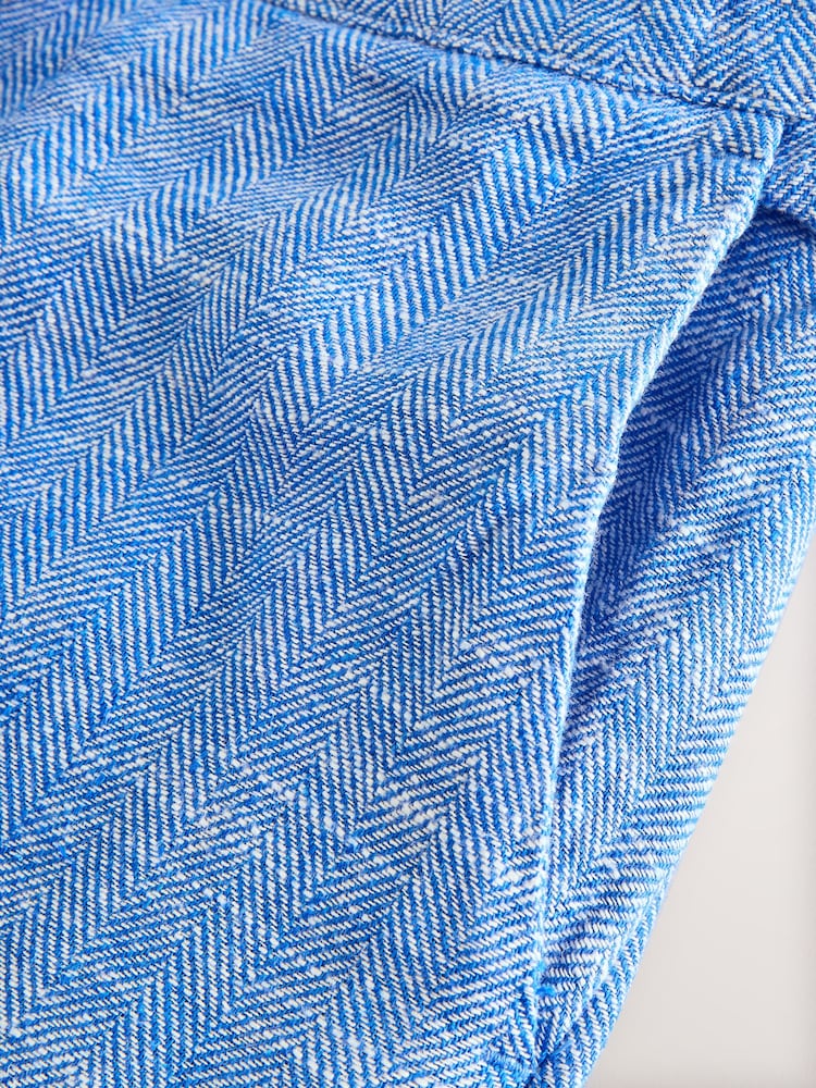 샴브레이 블루 - 리넨 Blend 배럴 레그 바지 - 3의 이미지 2 샴브레이 블루 - 리넨 Blend 배럴 레그 바지 - 3의 이미지 2