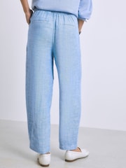 Chambray Blue - Suruali za Miguu za Pipa la Blend wa Kitani - Picha 5 kati ya 9